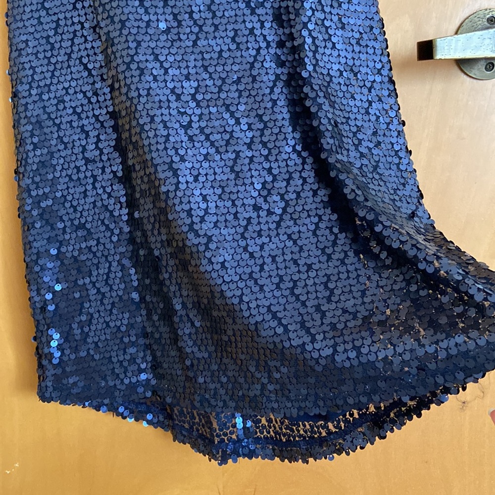 Express Navy Sequin Mini Dress - image 8